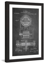 "Tesla Motor 1888 Chalk" Framed Painting Print