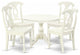 5 Pc Kitchen Set, Linen White Table, 4 Linen White Chairs, Linen White