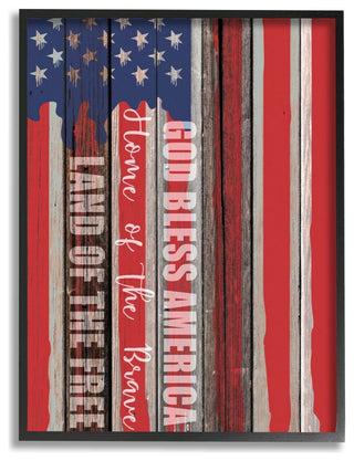 God Bless America Wood Grain Flag Red White Blue Americana,1pc, each 24 x 30