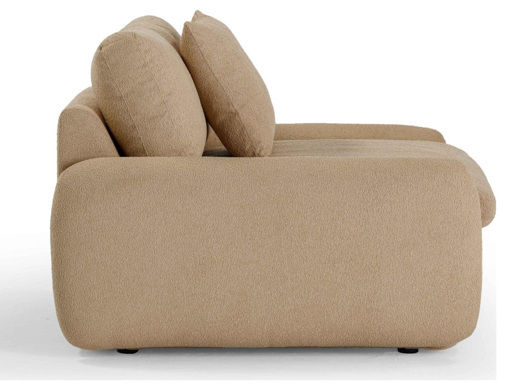 Rachelle Boucle Lounge Chair, Tan