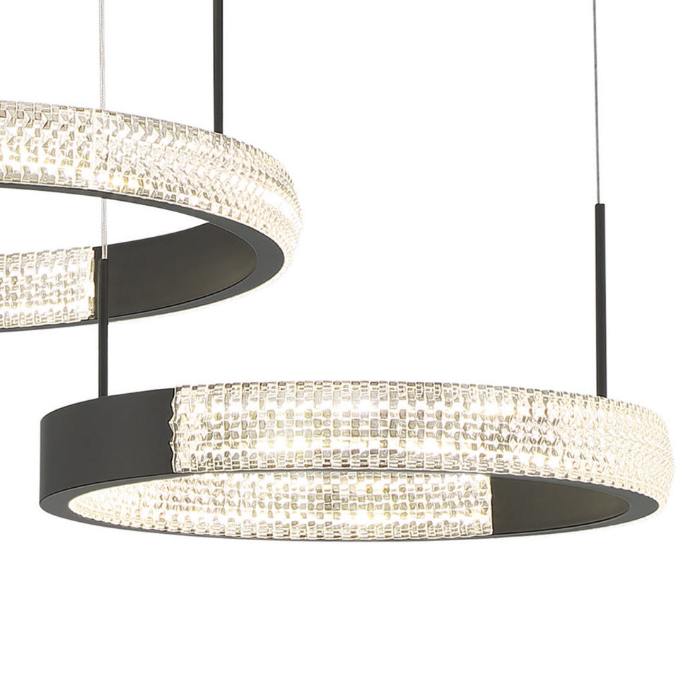 3-Light Statement Tiered LED Chandelier