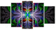 Beautiful Fractal Stained Glass, Contemporary Wall Art Canvas, 60"x32", 5 Panels