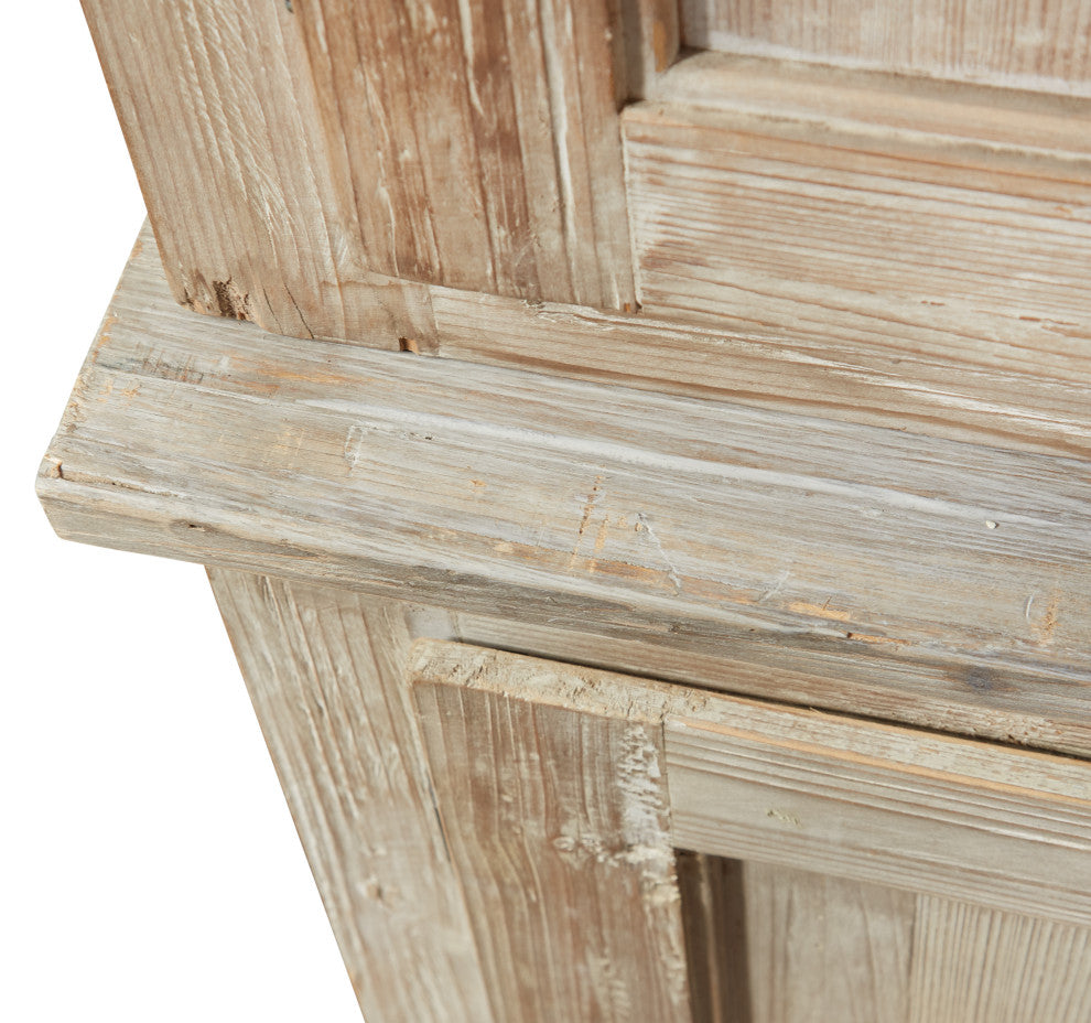 Wainscott Reclaimed Pine Shabby Chic 91-inch Display Cabinet