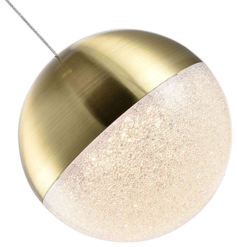 Ravello 5" ETL Certified Integrated LED Pendant Light with Globe Shade, Brass