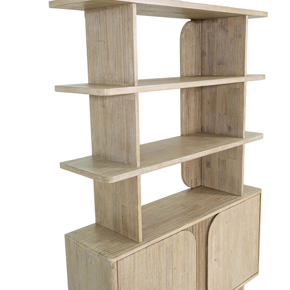Haru Acacia Bookcase, Beige