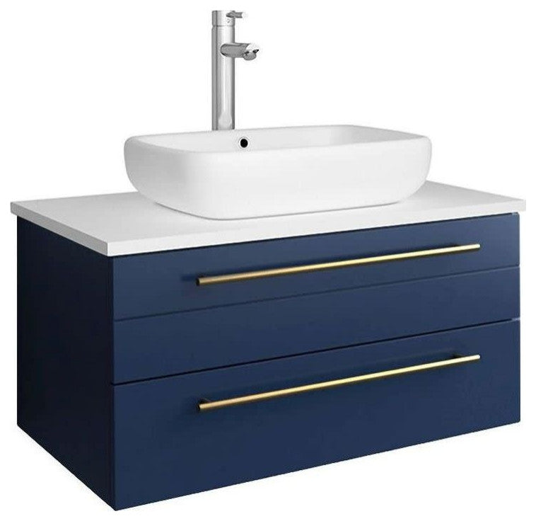 Fresca FCB6130-VSL-V Lucera 30" Wall Mounted Single Basin Vanity - Royal Blue