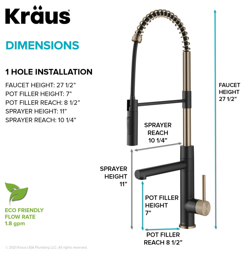 Pulldown Pot Filler Kitchen Faucet, Bronze/Matte Black