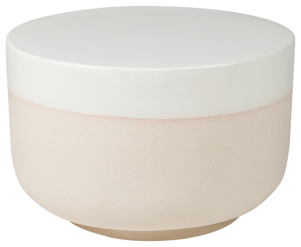 Provenance Serenity Grazed Side Table 20", Linen Top, Sand Base