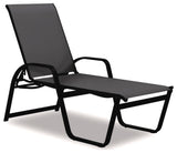 Aruba II 4-Position High Bed Chaise, Textured Black, Augustine Pewter