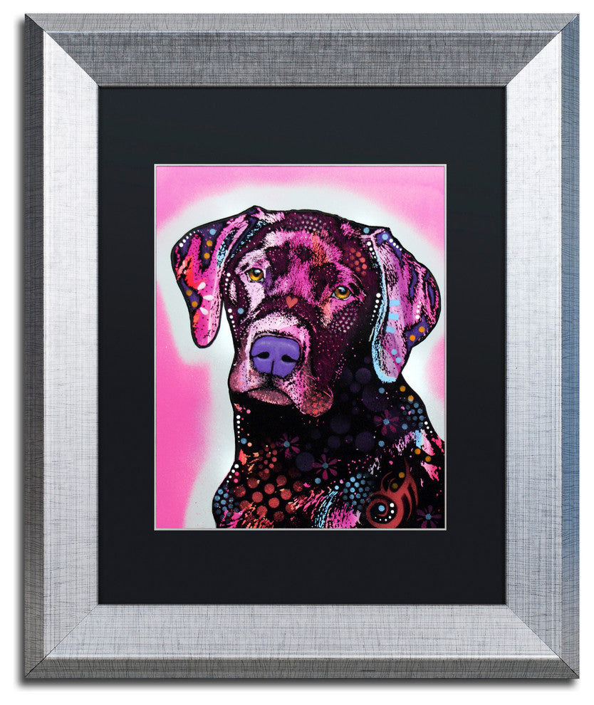 Dean Russo 'Black Lab' Framed Art, Silver Frame, 11"x14", Black Matte