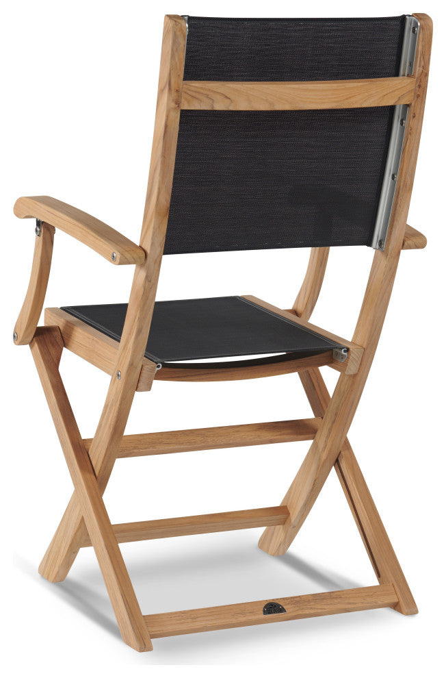 Del Ray 7-Piece Rectangular Teak Outdoor Dining Set in Black
