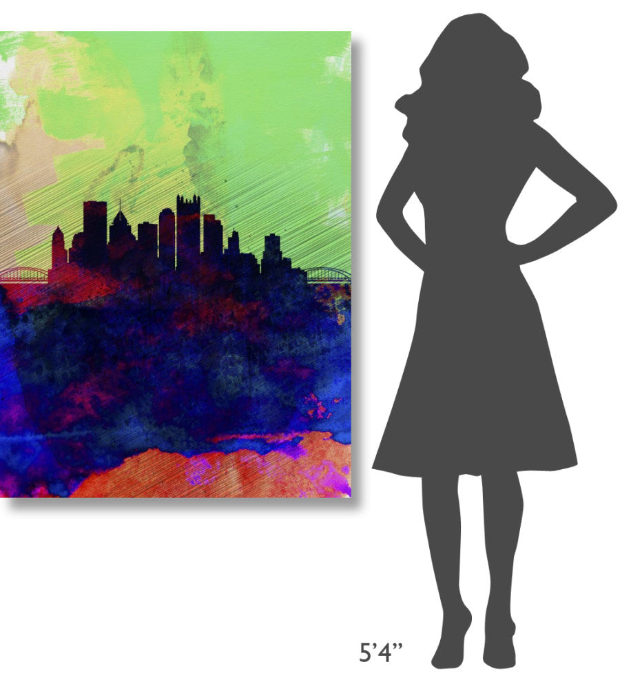 "Pittsburgh Watercolor Skyline" Fine Art Print