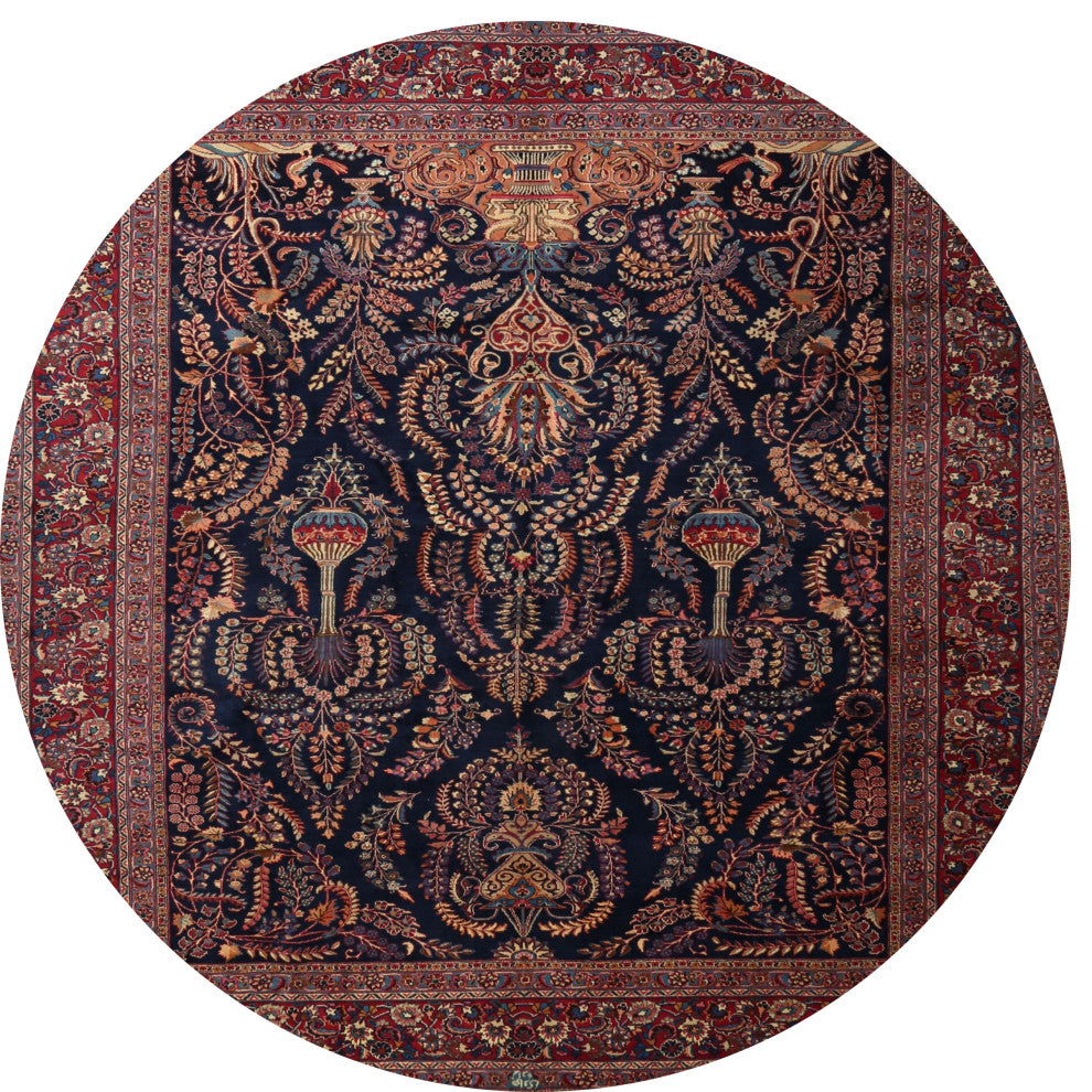 Ahgly Company Indoor Round Traditional Area Rugs, 4' Round