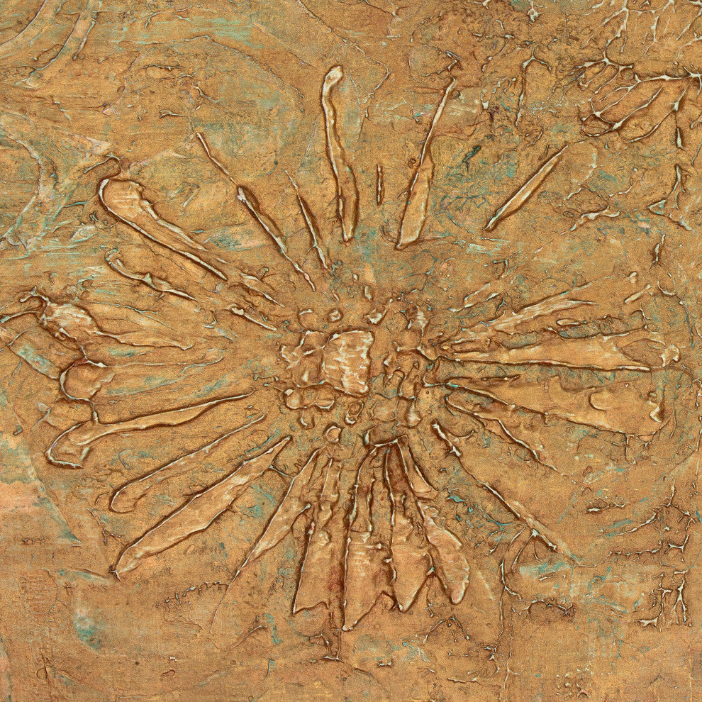 6' Tall Gilded Flowers Canvas Room Divider