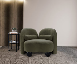 Daphne Upholstered Chair/Loveseat/Sofa, Olive, Boucle Fabric, Chair