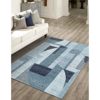 Obeetee Jaipur Abstract Hand Tufted Rug, Blue, 6'x9'
