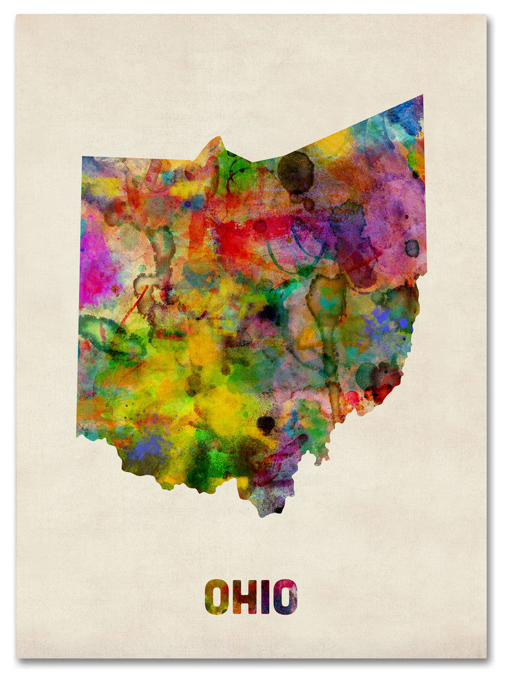 'Ohio Map' Canvas Art by Michael Tompsett