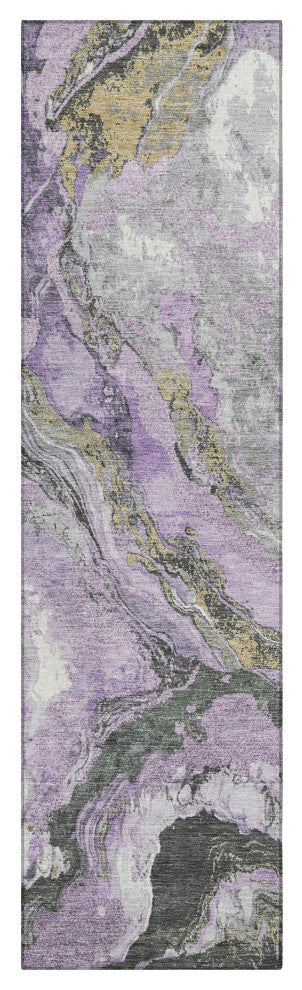 Machine Washable Indoor/Outdoor Chantille ACN1908 Violet 2'3" x 7'6" Runner Rug