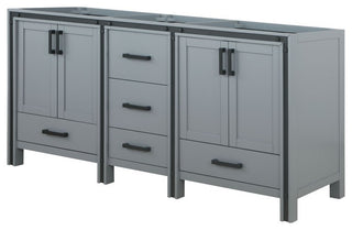 Ziva Transitional Dark Grey 72" Vanity Cabinet Only