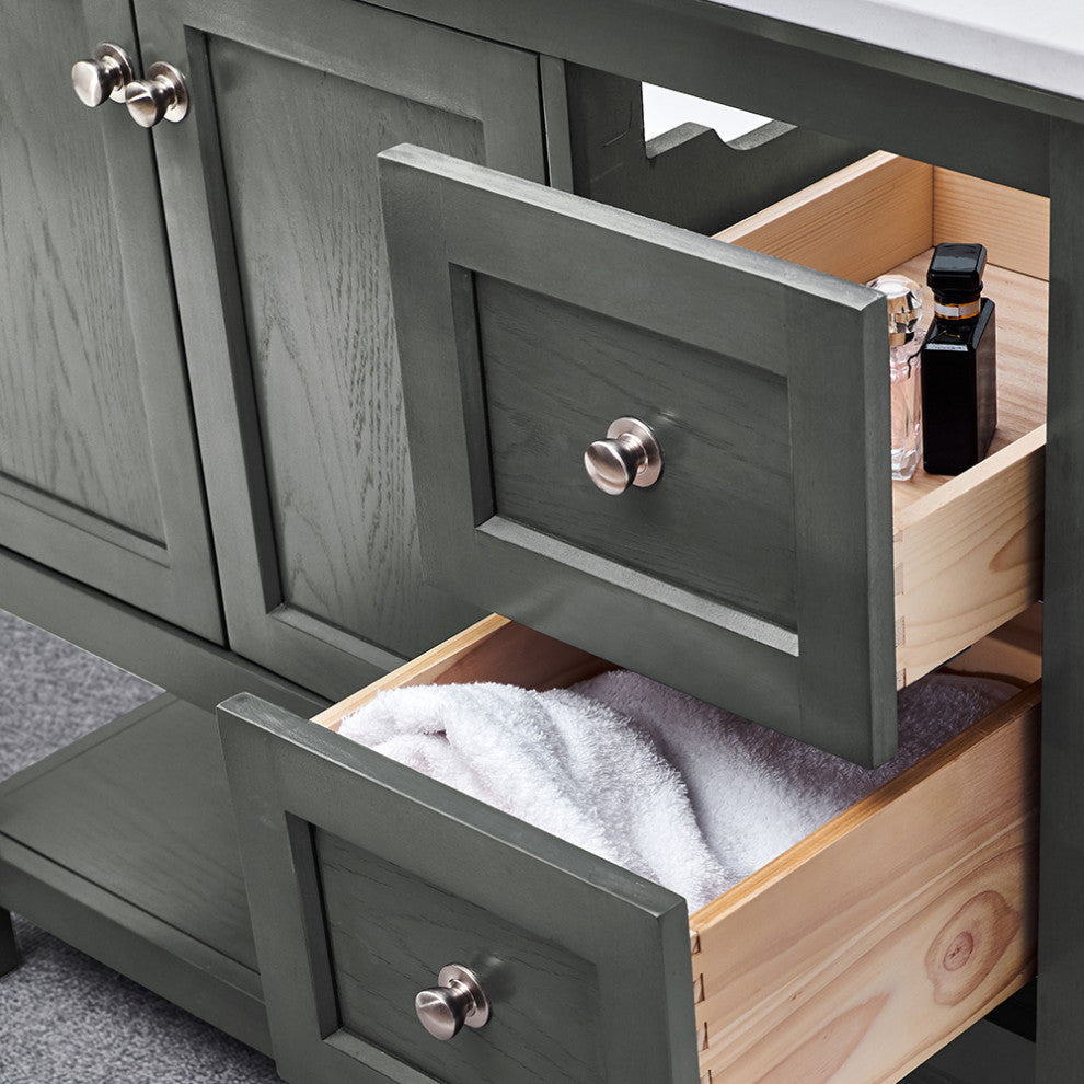 Fresca Manchester Regal 40" Gray Wood Veneer Cabinet With Top and Sink