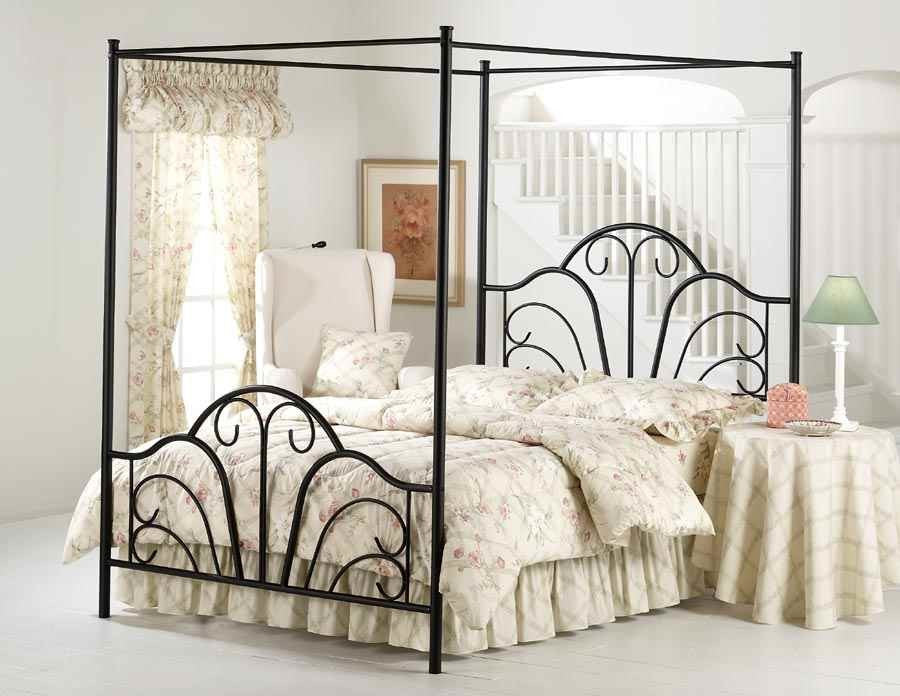 Hillsdale Furniture Dover Bed Set, King with Rails, Textured Black