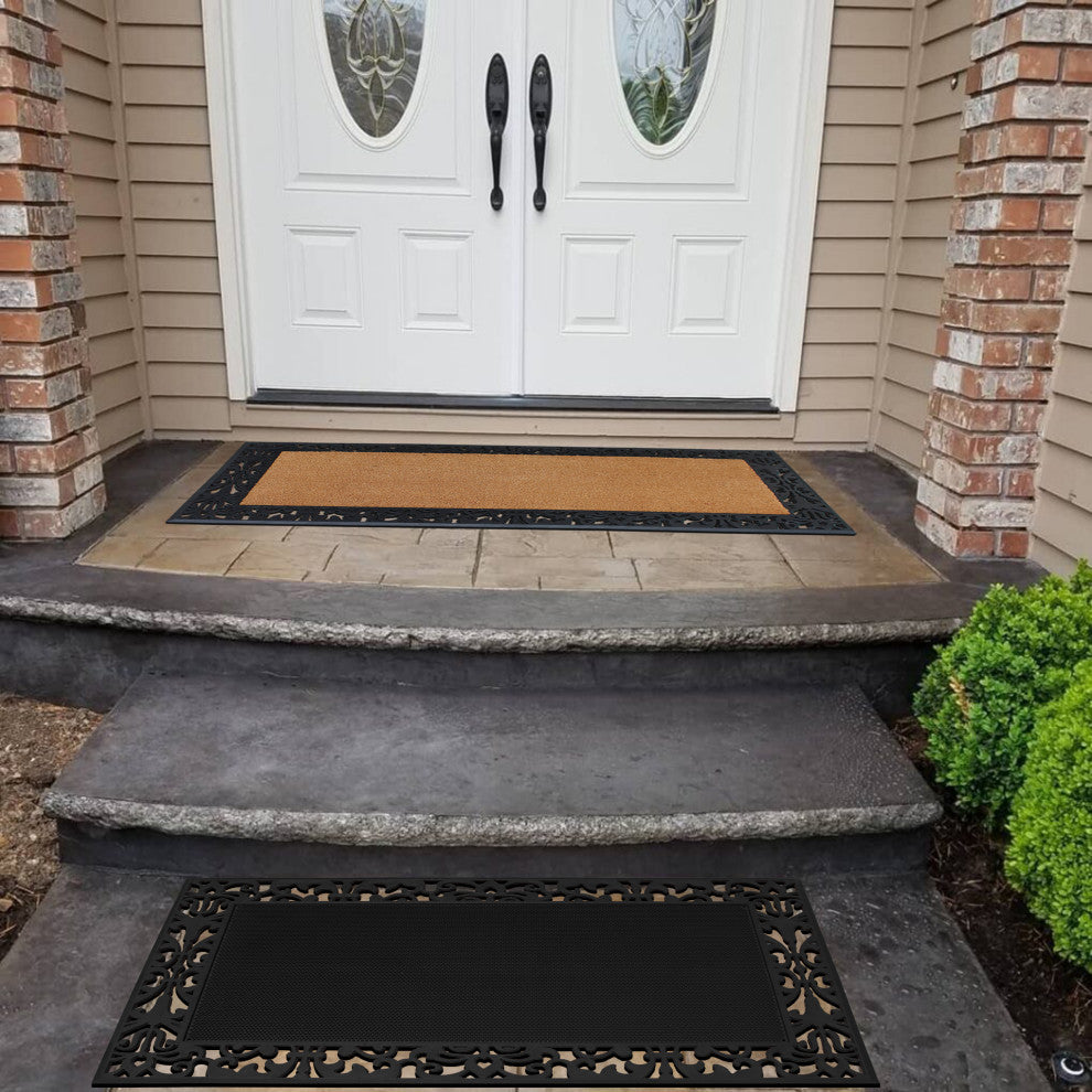 A1HC Paisley Border Heavy Duty Large Size Doormat 2 Pack(30"�X48"� & 30"�X60"�)