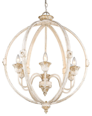 Jules 6-Light Chandelier, Antique Ivory