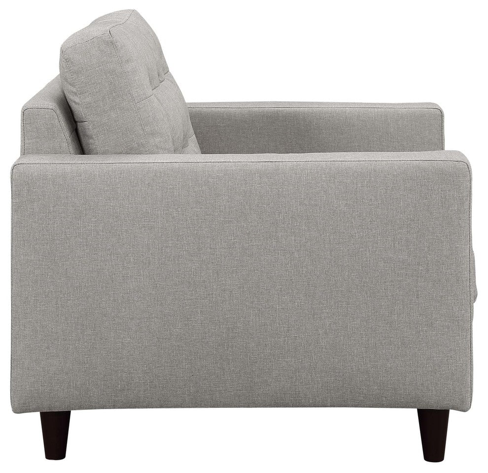 Modern Armchair and Lovesea and Sofa Set, Light Gray