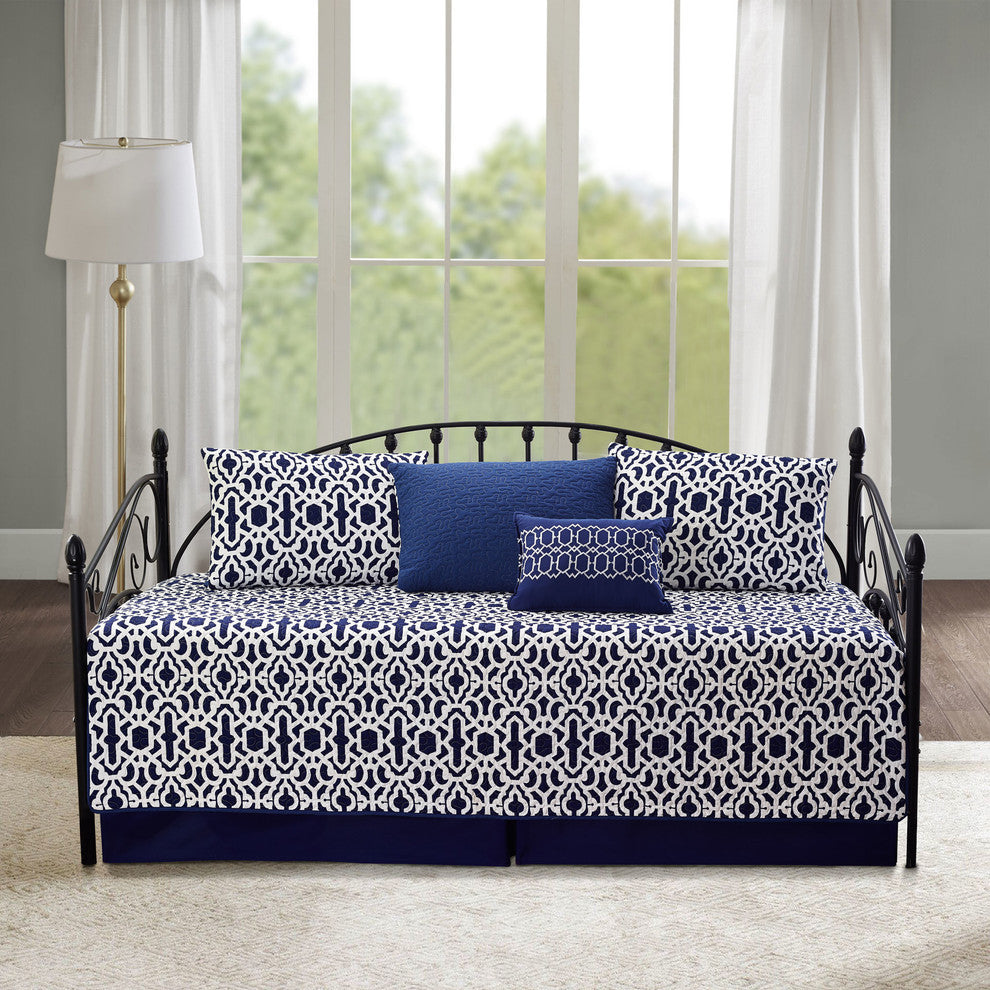 Montegomery 6 Piece Quilted Daybed Set, Blue, Daybed (75"x39")