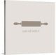 "Just Roll with It - minimalist retro kitchen art" Wrapped Canvas Art Print