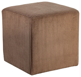 Roy Microsuede Fabric Upholsetered Ottoman/Stool, Brown, Square