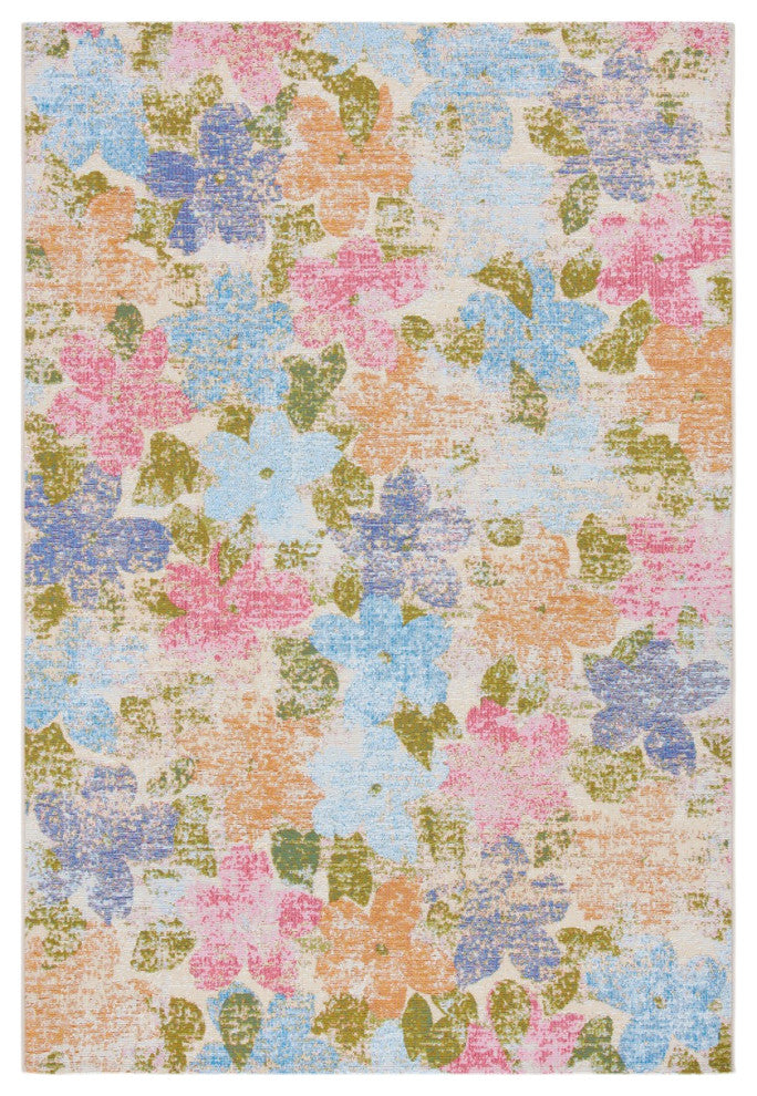 Safavieh Summer Collection Indoor-Outdoor SMR410 Rug, Blue/Pink, 5'3"x7'6"