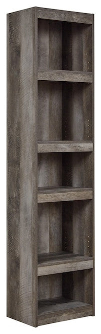 Benzara BM238403 72" 5 Tier Wooden Pier With Adjustable Shelves, Gray
