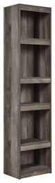 Benzara BM238403 72" 5 Tier Wooden Pier With Adjustable Shelves, Gray