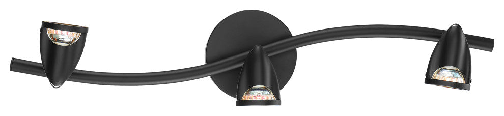 Cobra, 3-Light LED Wall/Ceiling Spotlight Bar, Black, Replaceable LED