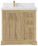 Alys Teak 36 Bathroom Vanity Left Offset Sink Whitewashed 2" Empira Quartz
