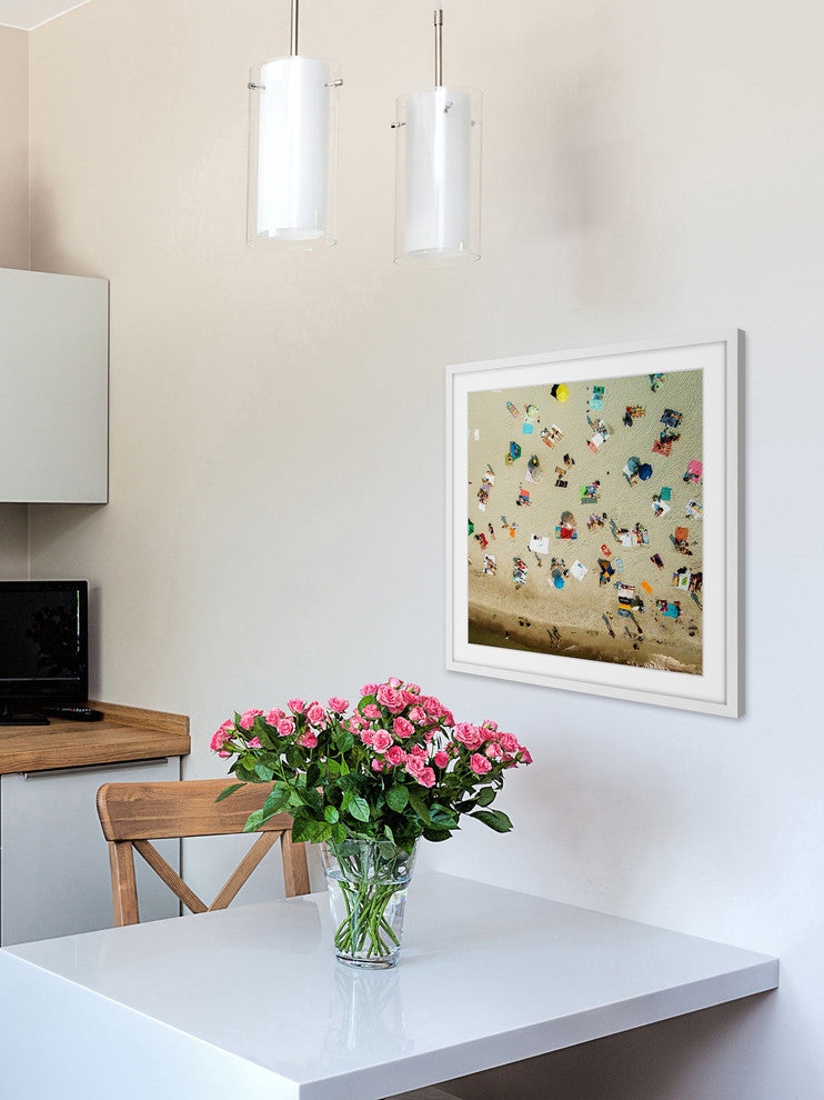 "Beach Towels" Framed Print by Karolis Janulis