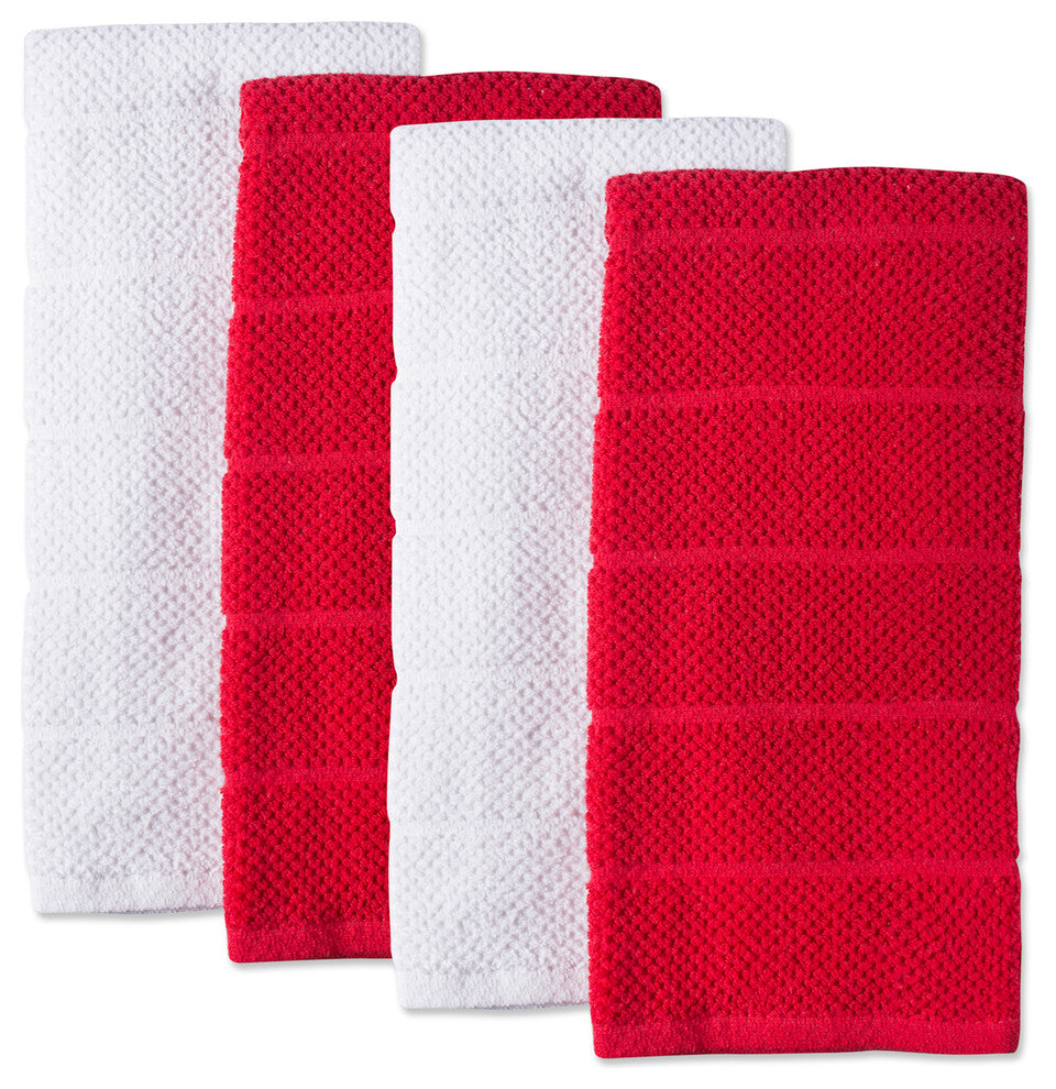 Assorted Barn Red Basic Chef Terry Dishtowel Set of 4