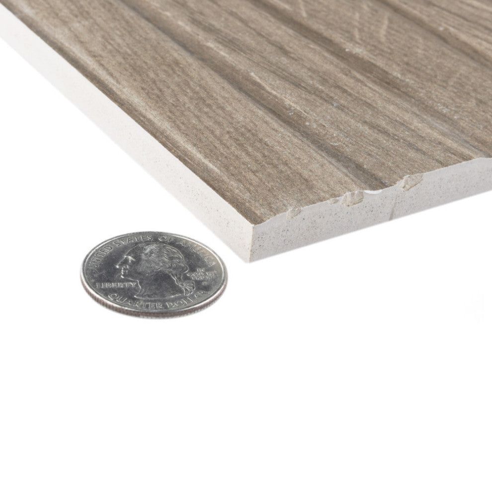 Woodstrip Nogal Fluted Ceramic Wall Tile