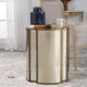 Mirrored Quatrefoil Shaped Accent Table | Round Geometric Gold Vintage Style