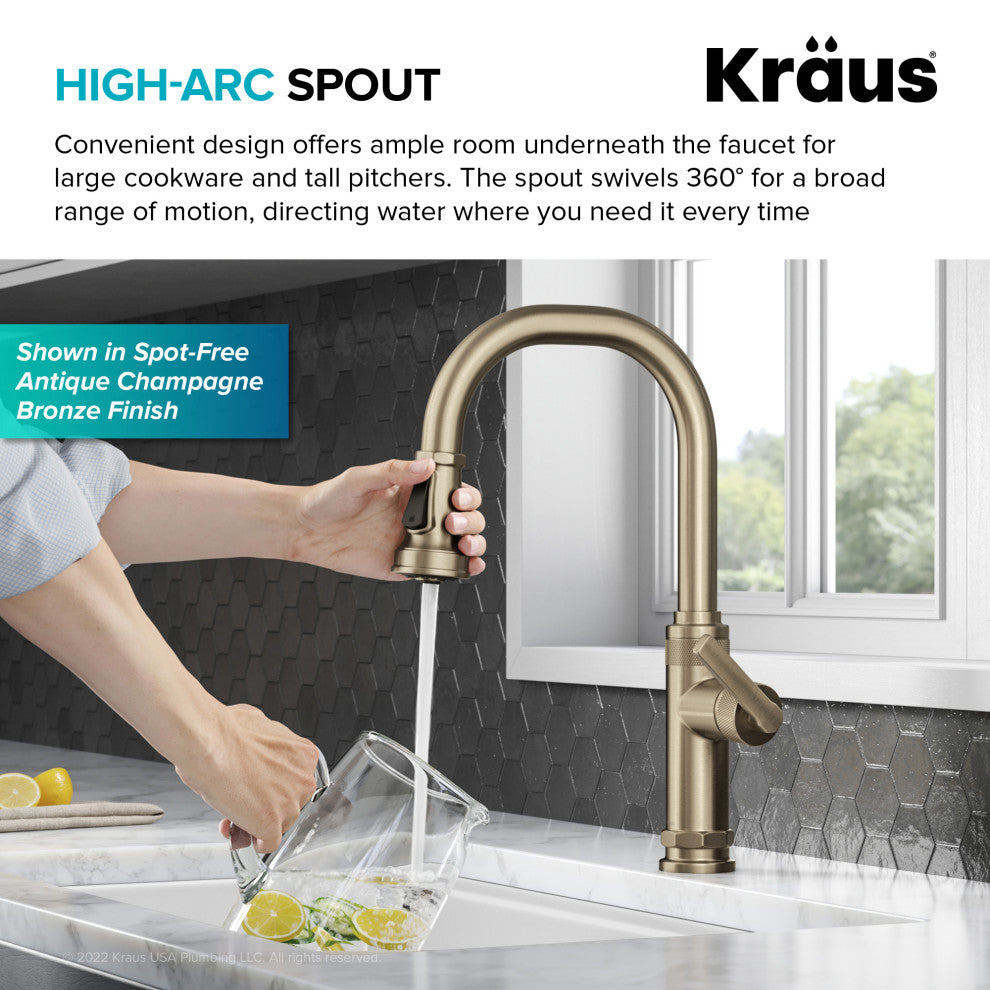 Sellette Pull-Down Kitchen Faucet, Spot Free Black Stainless, Model Kpf-4102sfsb