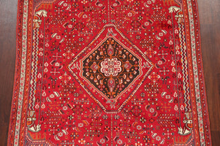 Consigned, Faded Traditional Handmade Vintage-Style Persian Area Rug, Red, 5x8
