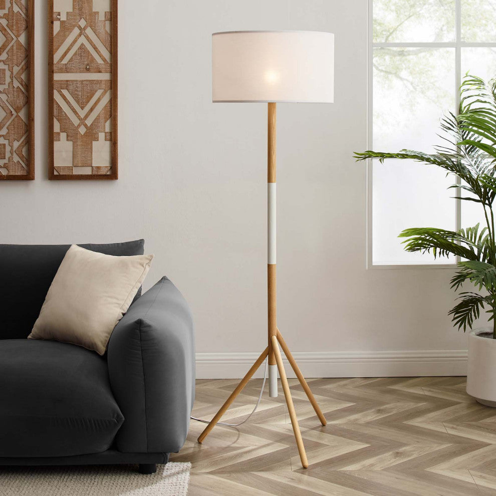 Natalie Tripod Floor Lamp White Natural