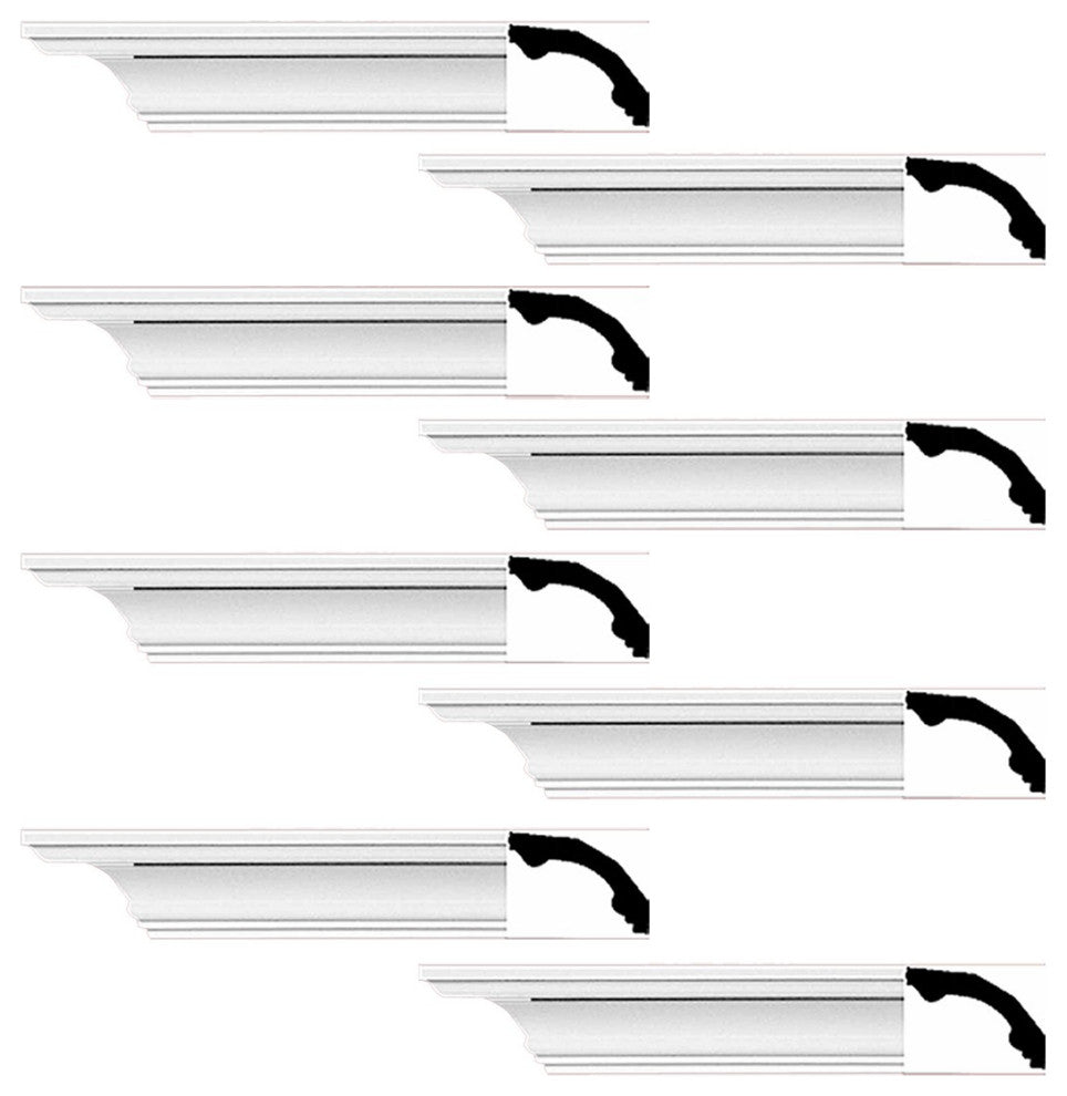 Cornice White Urethane Bridgeport Simple Design 8 Pieces Totaling 752" Length