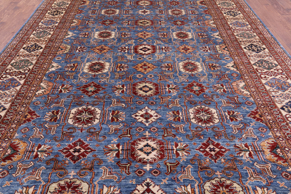 Super Kazak Geometric Hand-Knotted Rug 10' 0" X 13' 8" Q10603