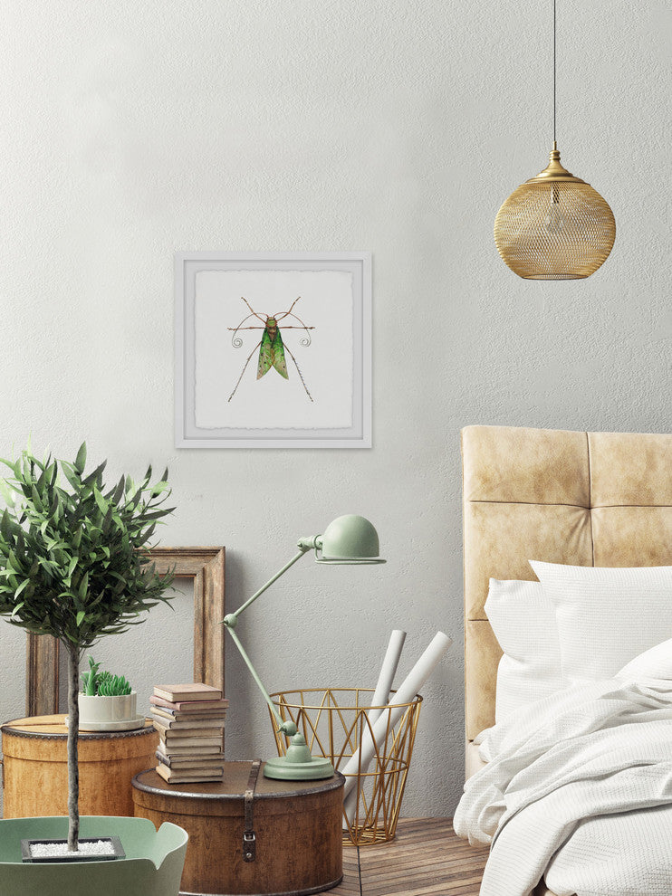 "Green Fly" Framed Painting Print, 32"x32"