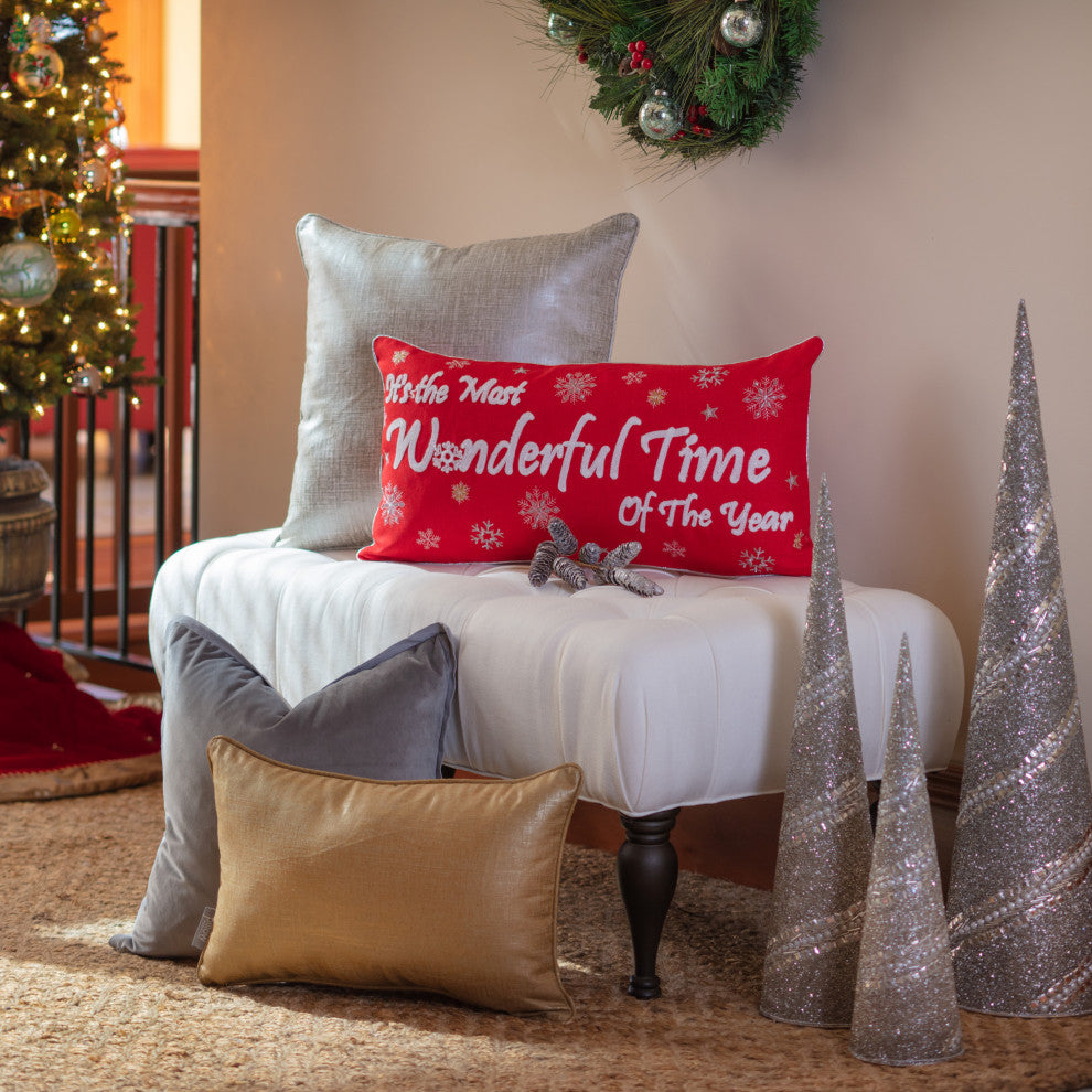 Most Wonderful Time Of The Year Rectangular Throw Pillow Cover