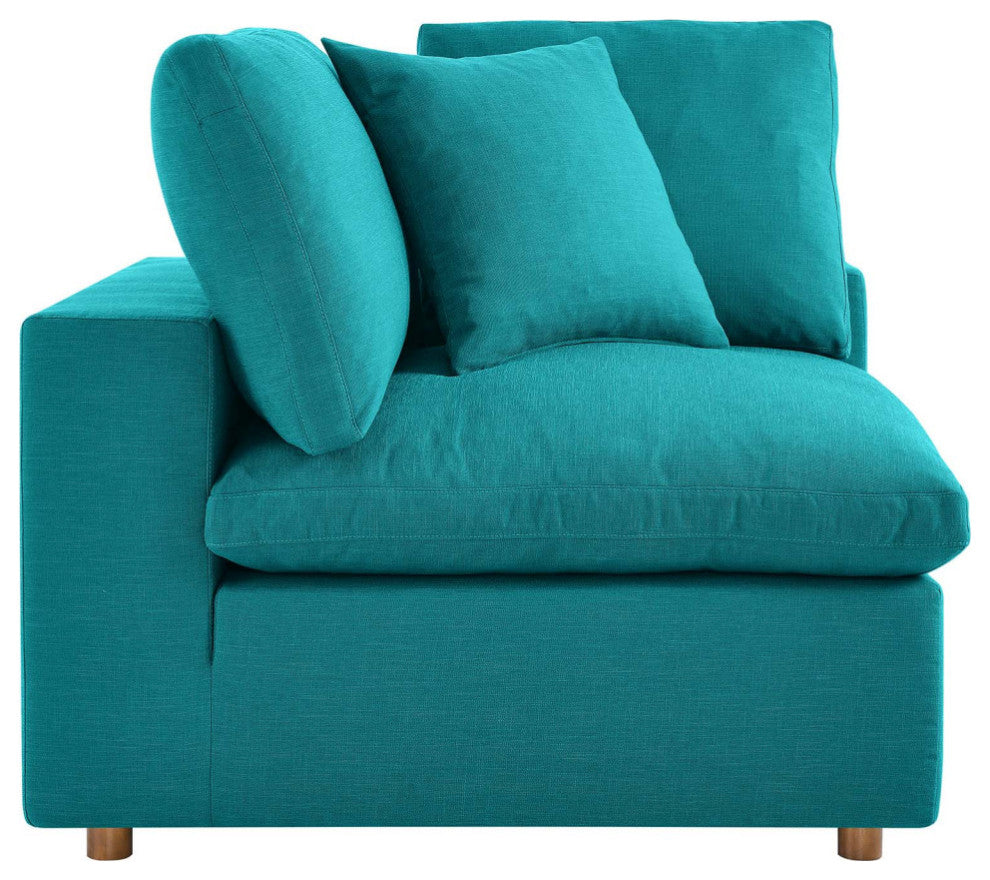 Commix Down Filled Overstuffed 5-Piece Sectional Sofa, Teal