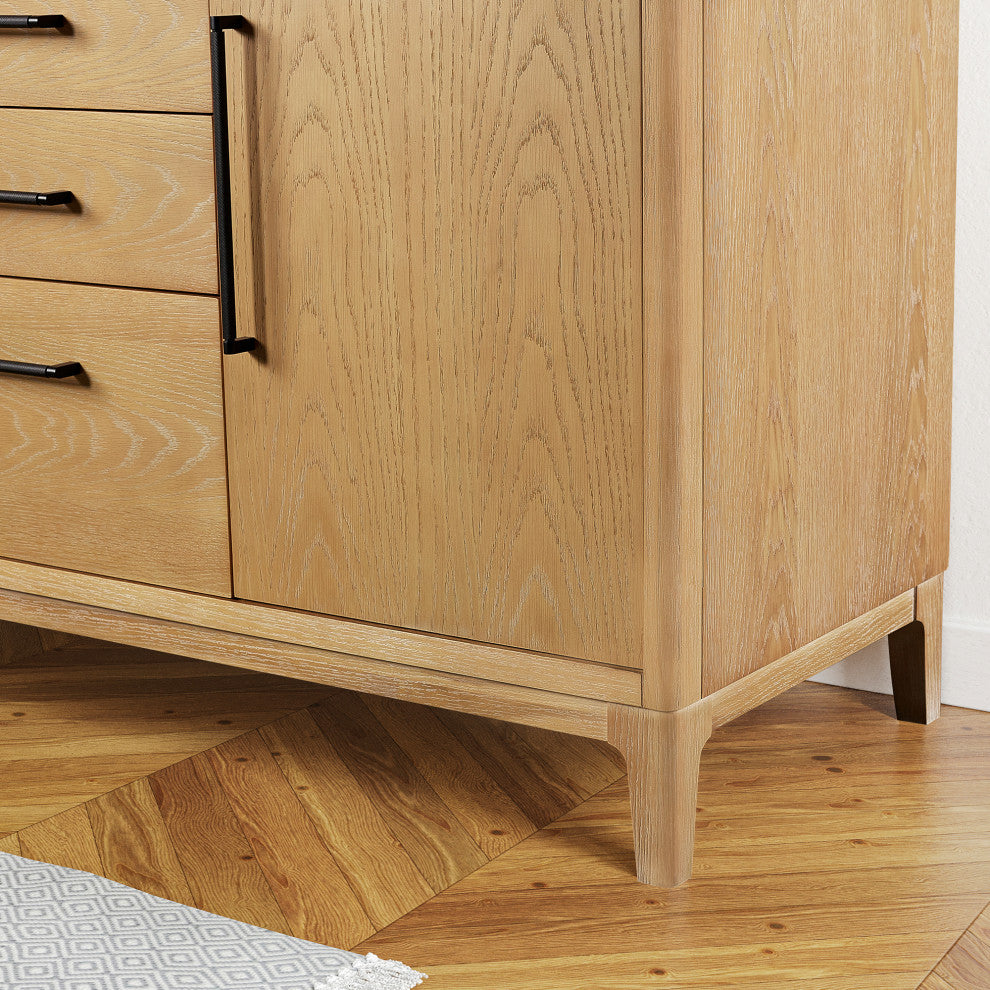 Gara Bath Vanity, Stone Top, Washed Ash Grey, 72", Double Vanity, No Mirror