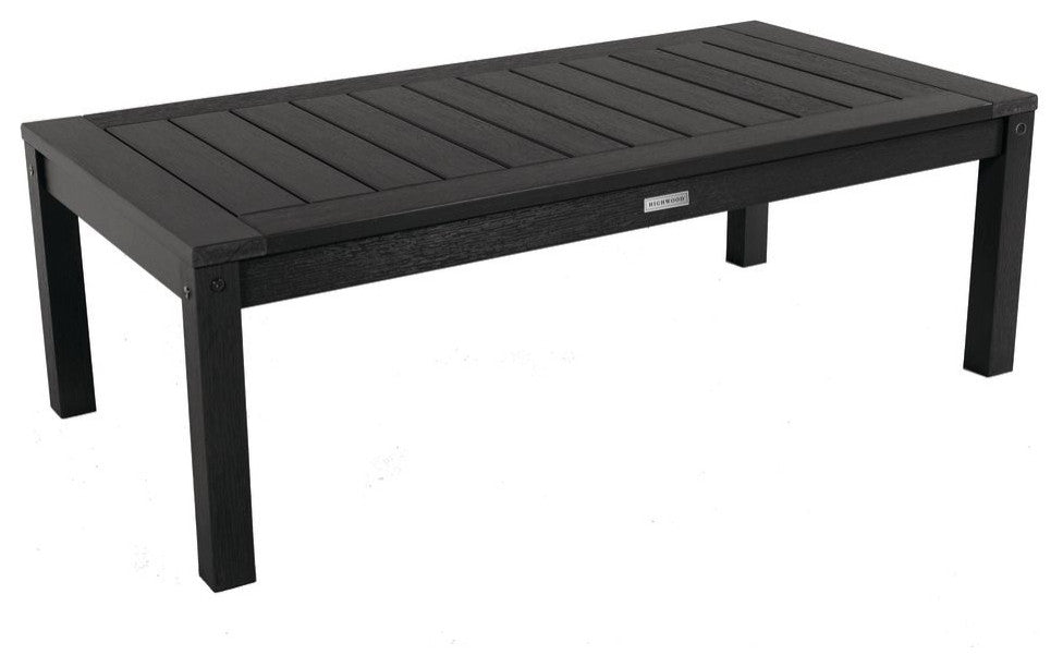 4' Lehigh Bench, Chairs, Conversation Table, 4-Piece Set, Black